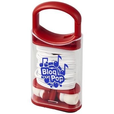 Picture of SNAP EARBUDS with Plastic Carabiner Clip Case in Red