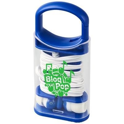 Picture of SNAP EARBUDS with Plastic Carabiner Clip Case in Blue