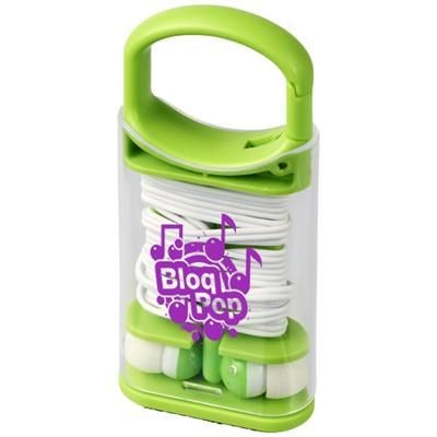 Picture of SNAP EARBUDS with Plastic Carabiner Clip Case in Lime