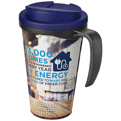 Picture of BRITE-AMERICANO® GRANDE 350 ML MUG with Spill-Proof Lid in Solid Black & Blue