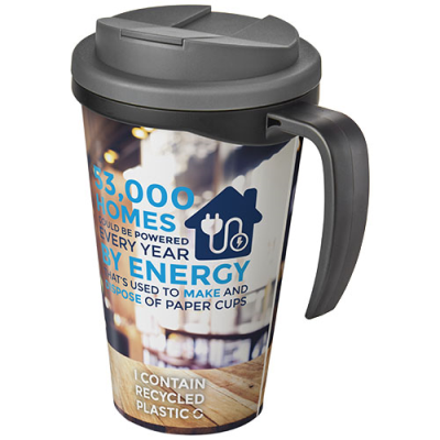 Picture of BRITE-AMERICANO® GRANDE 350 ML MUG with Spill-Proof Lid in Solid Black & Grey