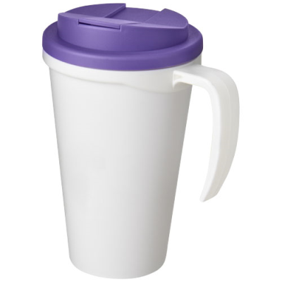 Picture of AMERICANO® GRANDE 350 ML MUG with Spill-Proof Lid in White & Purple.