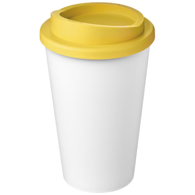 Picture of AMERICANO® ECO 350 ML RECYCLED TUMBLER in White & Yellow.