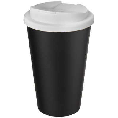 Picture of AMERICANO® ECO 350 ML RECYCLED TUMBLER with Spill-Proof Lid in White & Solid Black