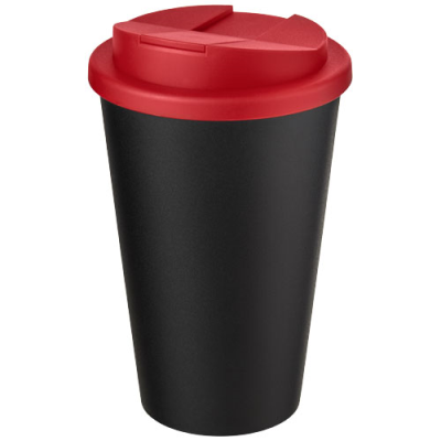Picture of AMERICANO® ECO 350 ML RECYCLED TUMBLER with Spill-Proof Lid in Red & Solid Black