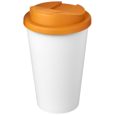 Picture of AMERICANO® ECO 350 ML RECYCLED TUMBLER with Spill-Proof Lid in Orange & White.