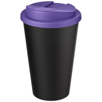 Picture of AMERICANO® ECO 350 ML RECYCLED TUMBLER with Spill-Proof Lid in Purple & Solid Black.