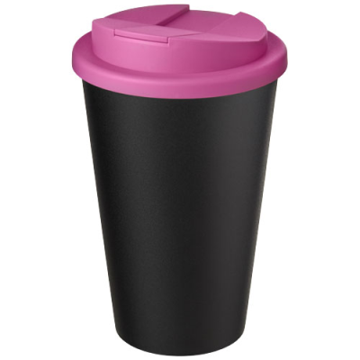 Picture of AMERICANO® ECO 350 ML RECYCLED TUMBLER with Spill-Proof Lid in Pink & Solid Black