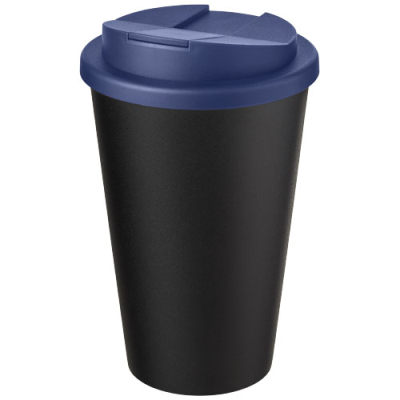 Picture of AMERICANO® ECO 350 ML RECYCLED TUMBLER with Spill-Proof Lid in Blue & Solid Black.