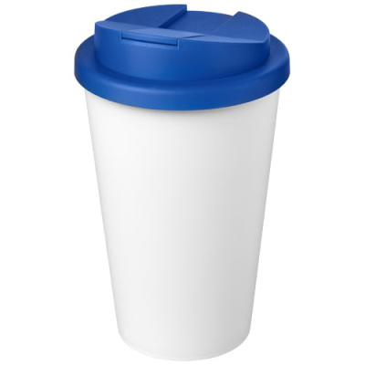 Picture of AMERICANO® ECO 350 ML RECYCLED TUMBLER with Spill-Proof Lid in Mid Blue & White.