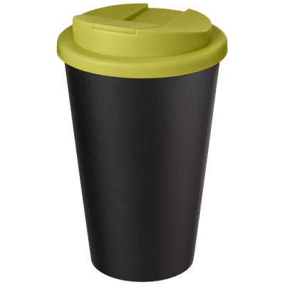 Picture of AMERICANO® ECO 350 ML RECYCLED TUMBLER with Spill-Proof Lid in Lime & Solid Black.