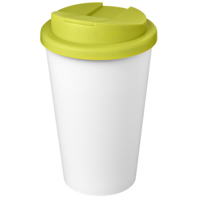 Picture of AMERICANO® ECO 350 ML RECYCLED TUMBLER with Spill-Proof Lid in Lime & White.