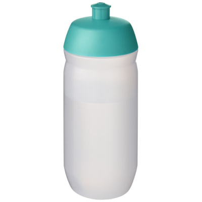 Picture of HYDROFLEX™ CLEAR TRANSPARENT 500 ML SQUEEZY SPORTS BOTTLE in Aqua Blue & Frosted Clear Transparent.