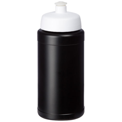 Picture of BASELINE 500 ML RECYCLED SPORTS BOTTLE in Solid Black & White