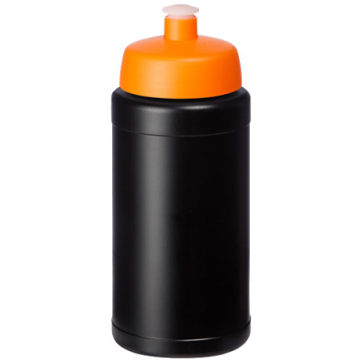 Picture of BASELINE 500 ML RECYCLED SPORTS BOTTLE in Solid Black & Orange
