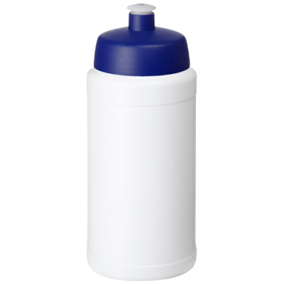 Picture of BASELINE 500 ML RECYCLED SPORTS BOTTLE in White & Blue.