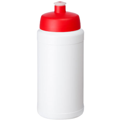 Picture of BASELINE 500 ML RECYCLED SPORTS BOTTLE in White & Red.