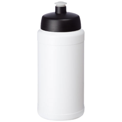 Picture of BASELINE 500 ML RECYCLED SPORTS BOTTLE in White & Solid Black.