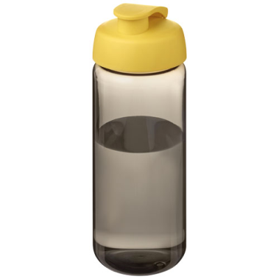 Picture of H2O ACTIVE® OCTAVE TRITAN™ 600 ML FLIP LID SPORTS BOTTLE in Charcoal & Yellow.