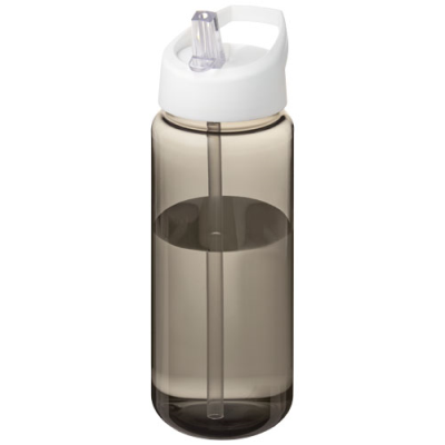 Picture of H2O ACTIVE® OCTAVE TRITAN™ 600 ML SPOUT LID SPORTS BOTTLE in Charcoal & White.
