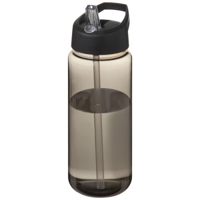 Picture of H2O ACTIVE® OCTAVE TRITAN™ 600 ML SPOUT LID SPORTS BOTTLE in Charcoal & Solid Black