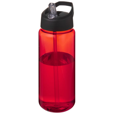 Picture of H2O ACTIVE® OCTAVE TRITAN™ 600 ML SPOUT LID SPORTS BOTTLE in Red & Solid Black