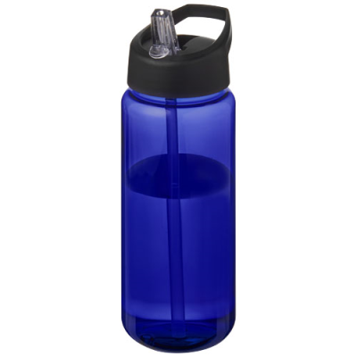 Picture of H2O ACTIVE® OCTAVE TRITAN™ 600 ML SPOUT LID SPORTS BOTTLE in Blue & Solid Black.