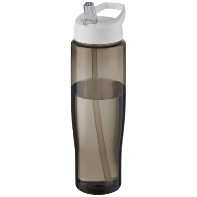 Picture of H2O ACTIVE® ECO TEMPO 700 ML SPOUT LID SPORTS BOTTLE in White & Charcoal.
