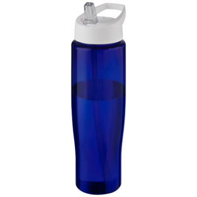 Picture of H2O ACTIVE® ECO TEMPO 700 ML SPOUT LID SPORTS BOTTLE in White & Blue