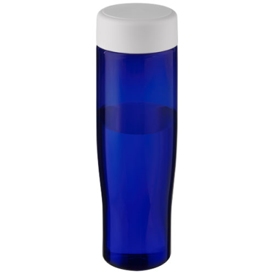 Picture of H2O ACTIVE® ECO TEMPO 700 ML SCREW CAP WATER BOTTLE in White & Blue.
