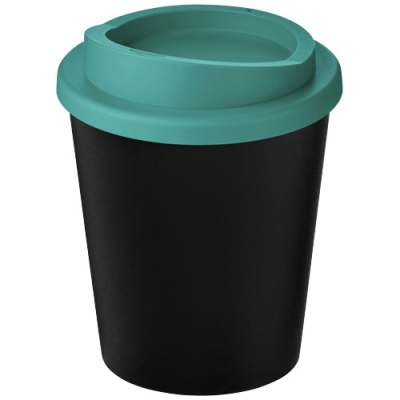 Picture of AMERICANO® ESPRESSO ECO 250 ML RECYCLED TUMBLER in Solid Black & Aqua Blue.