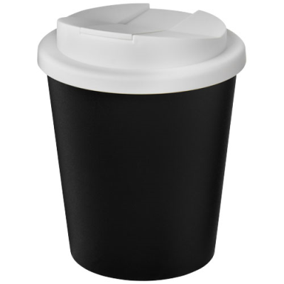 Picture of AMERICANO® ESPRESSO ECO 250 ML RECYCLED TUMBLER with Spill-Proof Lid in Solid Black & White.
