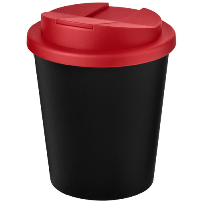 Picture of AMERICANO® ESPRESSO ECO 250 ML RECYCLED TUMBLER with Spill-Proof Lid in Solid Black & Red
