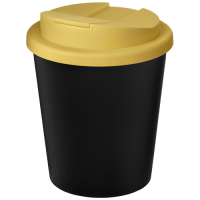 Picture of AMERICANO® ESPRESSO ECO 250 ML RECYCLED TUMBLER with Spill-Proof Lid in Solid Black & Yellow