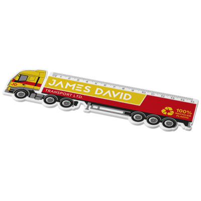 Picture of TAIT 15 CM LORRY-SHAPED RECYCLED PLASTIC RULER in White