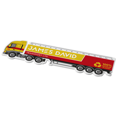 Picture of TAIT 15 CM LORRY-SHAPED RECYCLED PLASTIC RULER in White.