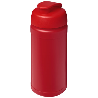 Picture of BASELINE 500 ML RECYCLED SPORTS BOTTLE with Flip Lid in Red & Red