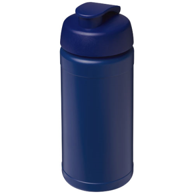 Picture of BASELINE 500 ML RECYCLED SPORTS BOTTLE with Flip Lid in Blue & Blue.