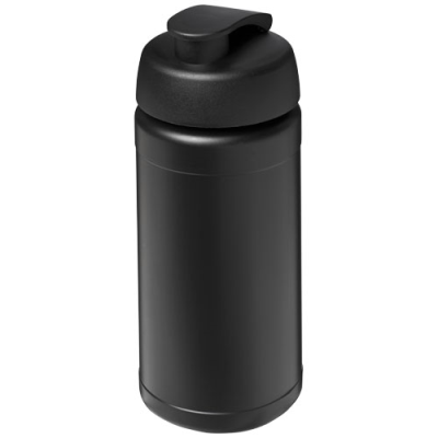 Picture of BASELINE 500 ML RECYCLED SPORTS BOTTLE with Flip Lid in Solid Black & Solid Black
