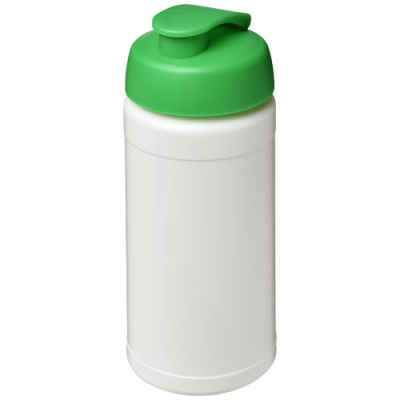 Picture of BASELINE 500 ML RECYCLED SPORTS BOTTLE with Flip Lid in White & Green