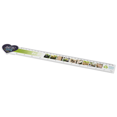 Picture of TAIT 30CM HEART-SHAPED RECYCLED PLASTIC RULER in White