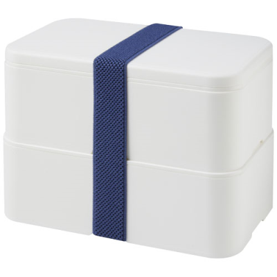 Picture of MIYO DOUBLE LAYER LUNCH BOX in White & White & Blue