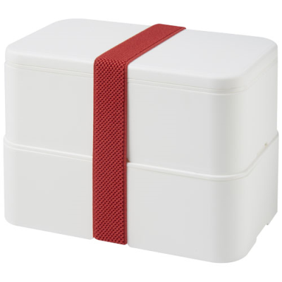 Picture of MIYO DOUBLE LAYER LUNCH BOX in White & White & Red.