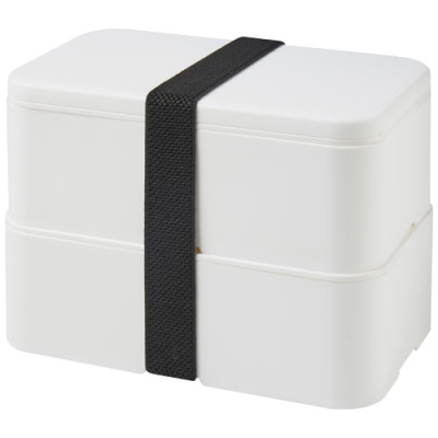 Picture of MIYO DOUBLE LAYER LUNCH BOX in White & White & Solid Black.