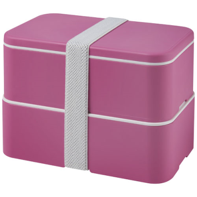 Picture of MIYO DOUBLE LAYER LUNCH BOX in Magenta & White & Magenta.