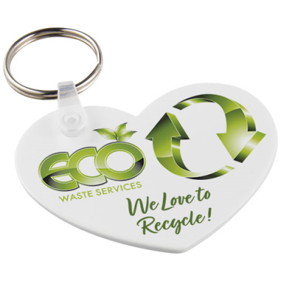 Picture of TAIT HEART-SHAPED RECYCLED KEYRING CHAIN in White.