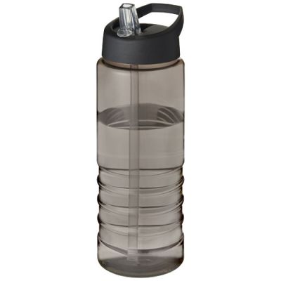 Picture of H2O ACTIVE® ECO TREBLE 750 ML SPOUT LID SPORTS BOTTLE in Charcoal & Solid Black