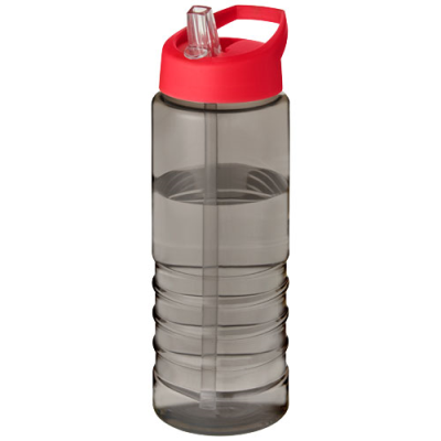Picture of H2O ACTIVE® ECO TREBLE 750 ML SPOUT LID SPORTS BOTTLE in Charcoal & Red.
