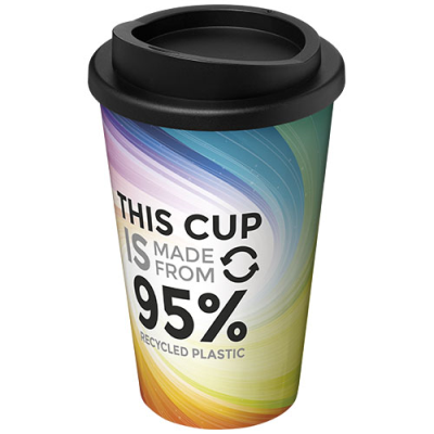 Picture of BRITE-AMERICANO® RECYCLED 350 ML THERMAL INSULATED TUMBLER in White & Solid Black.