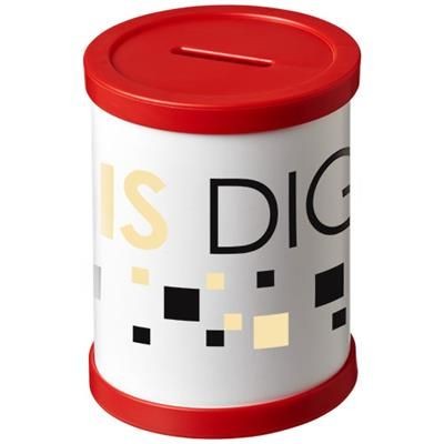 Picture of DEVA ROUND CARD PEN HOLDER with Plastic Trim in Red